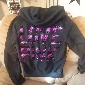 VS VICTORIA'S SECRET PINK bling sequins hoodie top